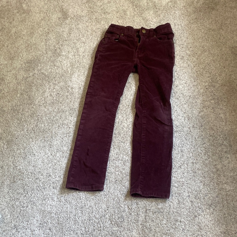 Jcrew burgundy red corduroy stretch pants boys size 6